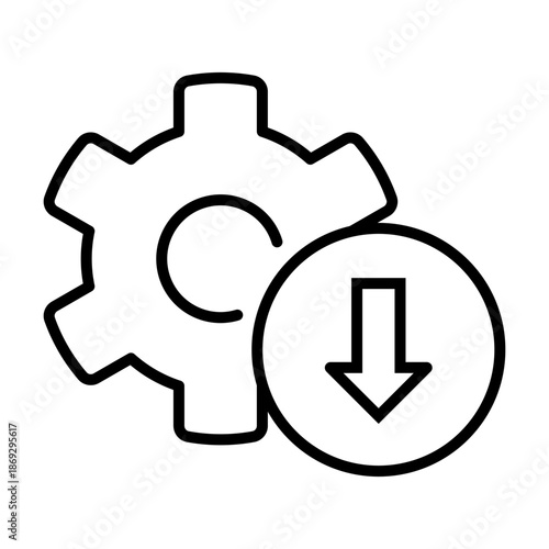 Download and cog icon editable stroke