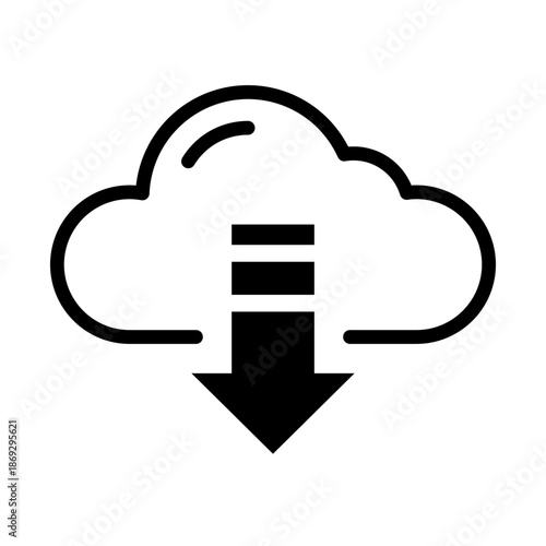 Download and cloud icon editable stroke