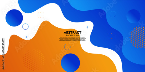 Abstract colored banner wave background. Orange and blue overlapping pattern background design. EPS10 vector.