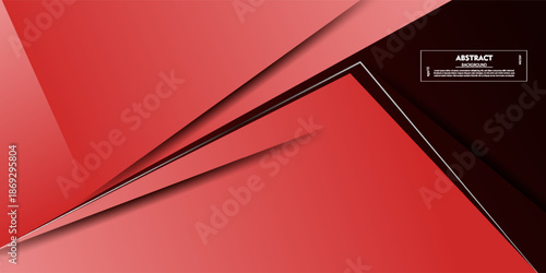 Abstract background of overlapping triangles with red element design. Simple paper cut pattern with shadow background. EPS10 vector.