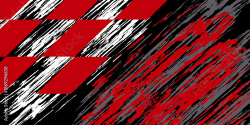 car stickers with red and white brush stroke pattern, abstract banner, sporty lines, red and white color combination, brush stroke pattern, grunge design, modern.eps.10.