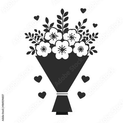 Abstract vector art of a spring nature tree with floral heart leaves and butterflies for a summer wedding decoration pattern illustration