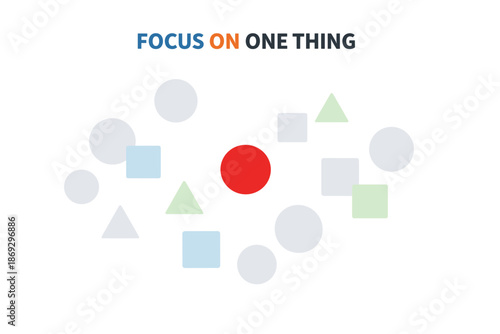 Focus on one thing: red circle amidst geometric shapes