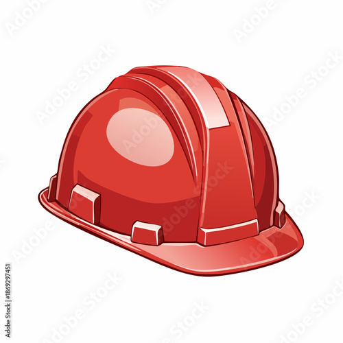 Red Hard Hat Safety Equipment for Construction Workers.