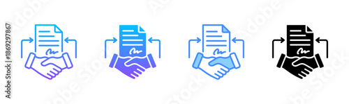 Legal Agreement Multi Style Icon Set