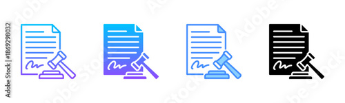 Legal Document Multi Style Icon Set
