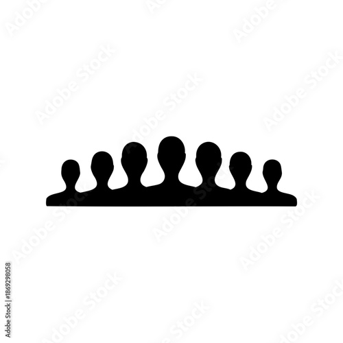 Black silhouette of a crowd representing teamwork, community, or group dynamic