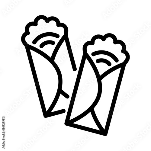 burrito outline icon. burrito black line illustration.