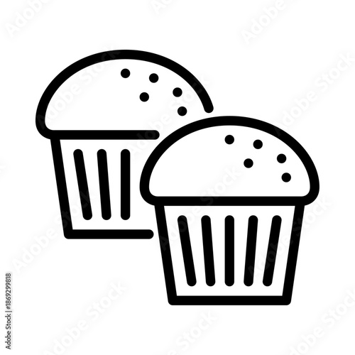 muffin outline icon. muffin black line illustration.