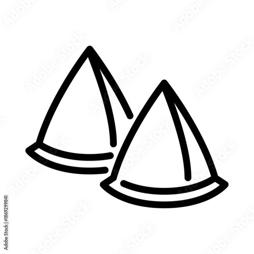 samosa outline icon. samosa black line illustration.