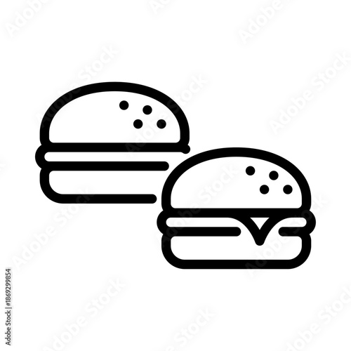 burger outline icon. burger black line illustration.