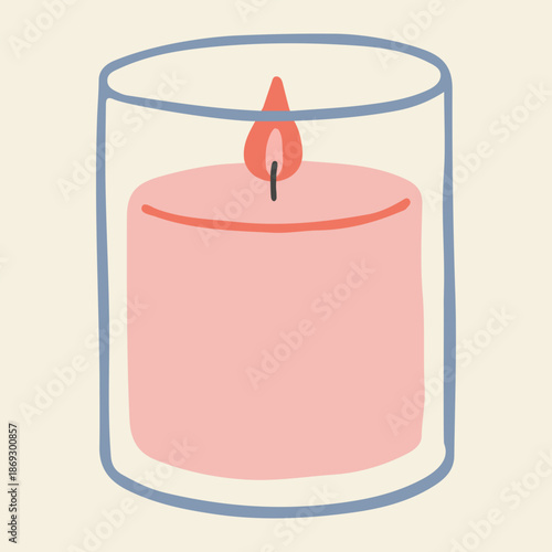 Glass Candle vector illustration