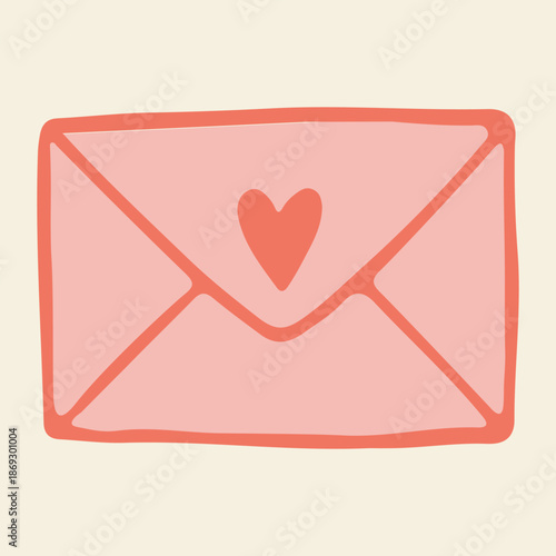 Envelope with Heart vector illustration
