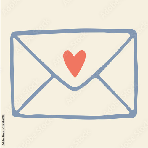 Envelope with Heart vector illustration