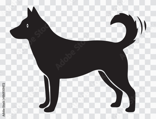 Dog Silhouettes | Standing Canine Icons, Black Pet Graphics & Companion Animal Profile Collection