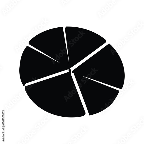 Abstract broken circle with radial divisions offering unique perspectives and design