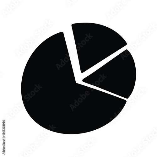 Black and white pie chart showing data distribution in graphical format