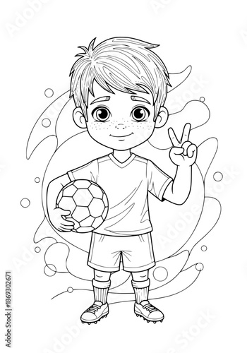 a little football player. coloring book