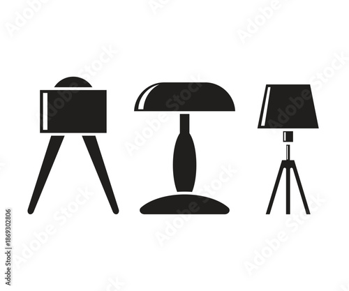 floor lamps icons set illustration vector