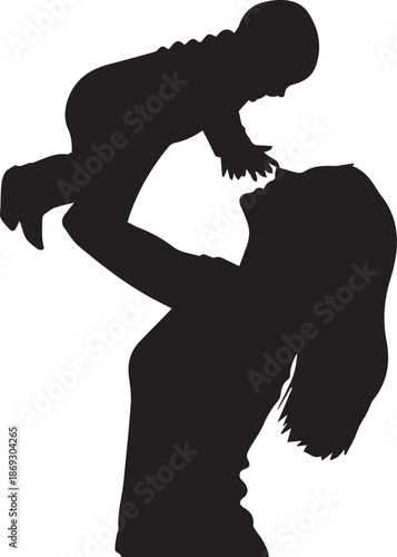 Mother carrying child