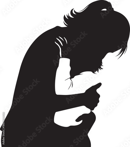 Silhouette of a person in thought