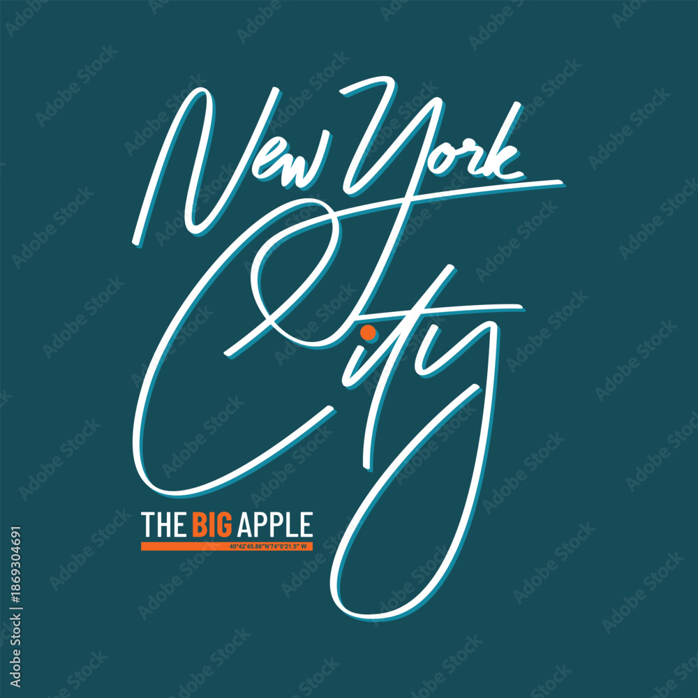 Fototapeta premium NYC New York City USA, Vintage typography design in vector illustration. Clothing,t shirt,apparel and other uses. Abstract design with the grunge and denim style. Vector print, typography, poster.