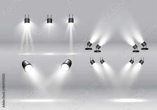 Realistic Spotlights and Light Beams Collection