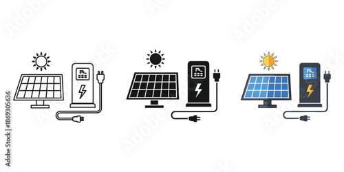 Solar powered devices charging Vector