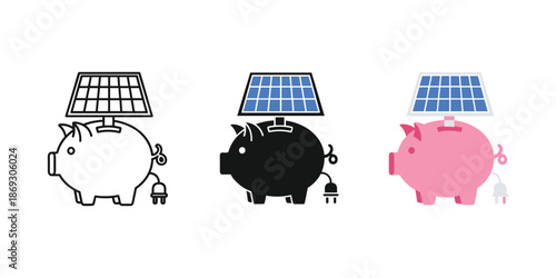 Solar powered piggy banks Vector