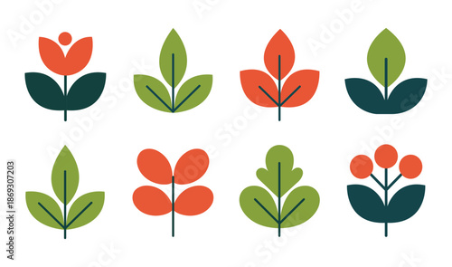 Leaf and Nature Plant Vector Icon Set