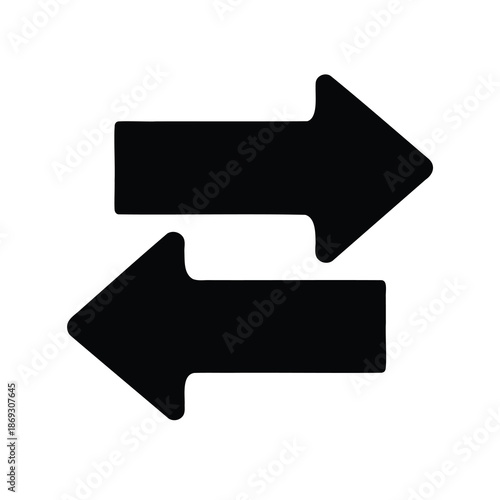 Exchange arrows icon representing direction, interaction, data flow, or transaction processes