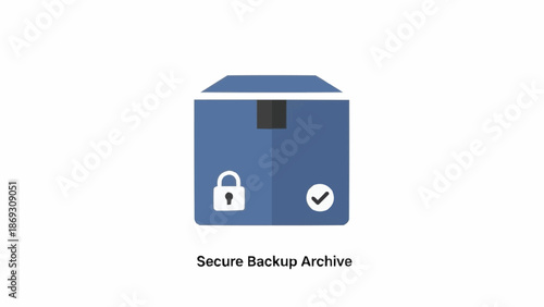 Secure Backup Archive Box Icon.