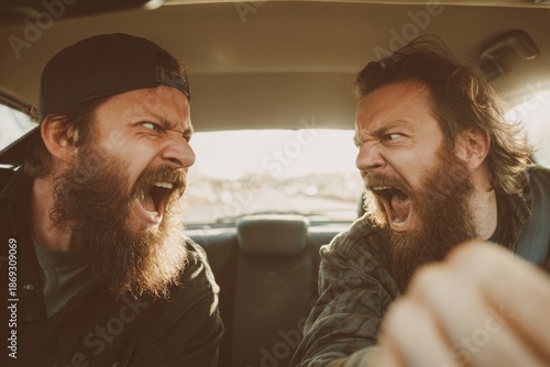 Two Motorists Engage in a Fierce Argument on the Road Due to Road Rage and Frustration in a Tense Encounter Captured in 8K Resolution