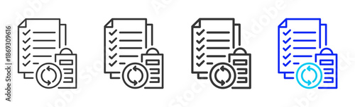 data exchange icon set collection creative outline style for electronic data interchange with multiple thickness variations suitable for business system workflow integration