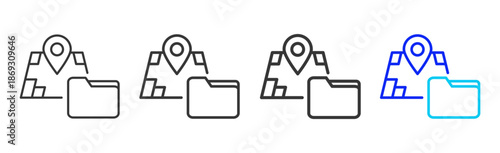 data mapping icon set collection creative outline style for electronic data interchange with multiple thickness variations suitable for business system workflow integration