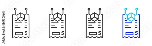 invoice flow icon set collection creative outline style for electronic data interchange with multiple thickness variations suitable for business system workflow integration
