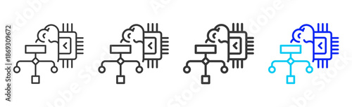 smart partner icon set collection creative outline style for electronic data interchange with multiple thickness variations suitable for business system workflow integration