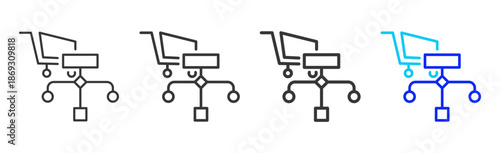 partner supply icon set collection creative outline style for electronic data interchange with multiple thickness variations suitable for business system workflow integration