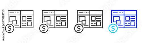 trade finance icon set collection creative outline style for electronic data interchange with multiple thickness variations suitable for business system workflow integration