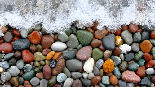 with clear flowing water, visible stones beneath surface, fresh natural tones and crisp detail