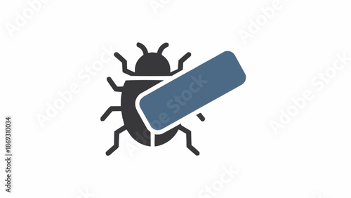 Computer bug with blue patch.