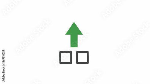 Green arrow pointing up symbol.