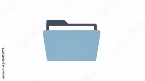 Blue File Folder with Black Handle.