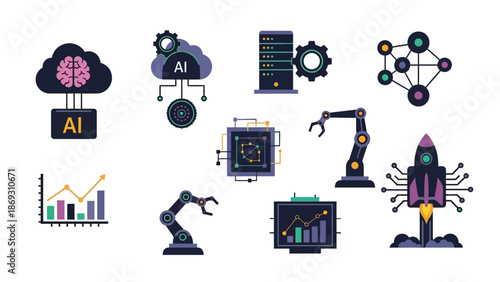 set of school accessories