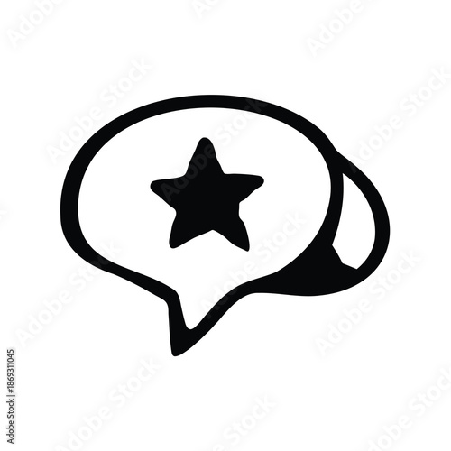 Star Icon in Speech Bubble, Symbolizing a Positive Feedback or Rating