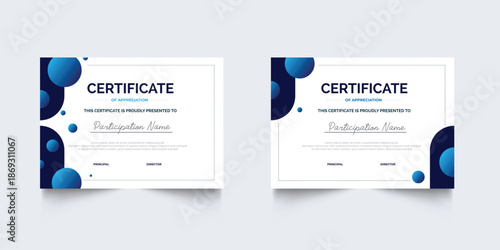 Flat design certificate of appreciation template, Clean modern certificate with geometric, Certificate template