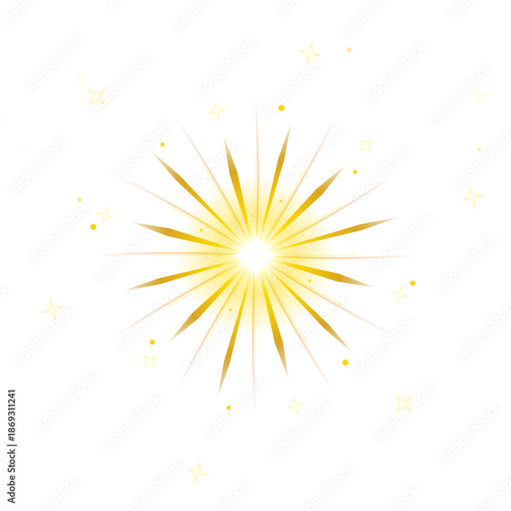 Fototapeta premium Dynamic Starburst Sun Explosion with Radial Rays and Sparks