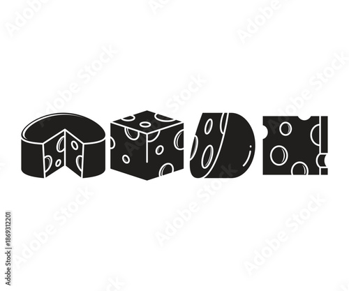 cheese icons set vector illustration