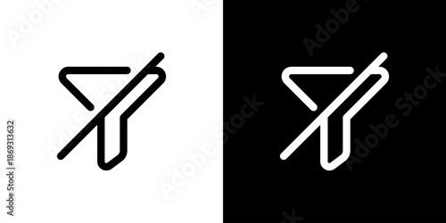 フィルター解除・無効のアイコン（ベクター）