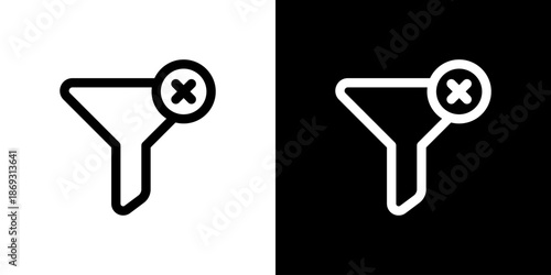 フィルター解除・無効のアイコン（ベクター）